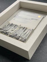 Load image into Gallery viewer, Close-up of a handcrafted porcelain artwork with organic textured forms and a gold lustre accent.
