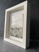 Load image into Gallery viewer, Angled view of a handmade ceramic piece with a dusky colour palette and sculpted layered surface.